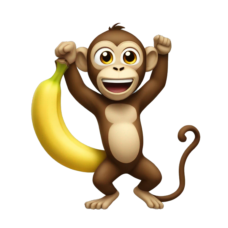 Monkey excited about his banana emoji