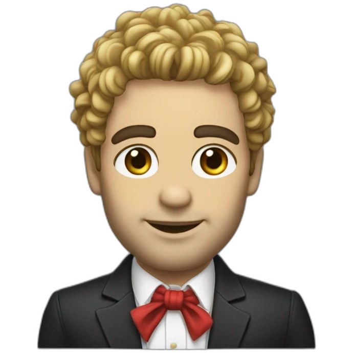 Le chanteur mika en costume emoji
