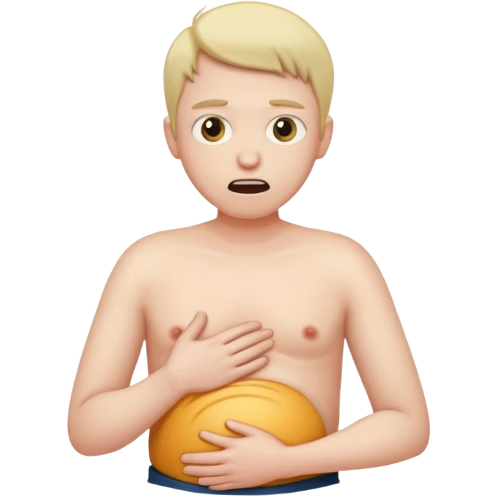 Hand on stomach cause starving  emoji
