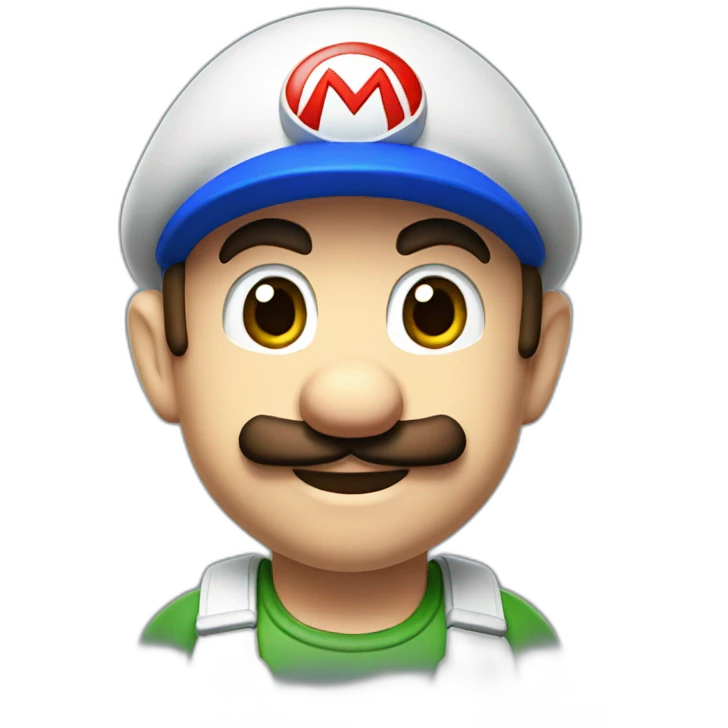 super mario with blue eyes emoji