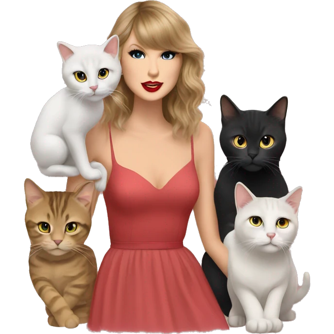 Taylor swift with her 3 cats  emoji