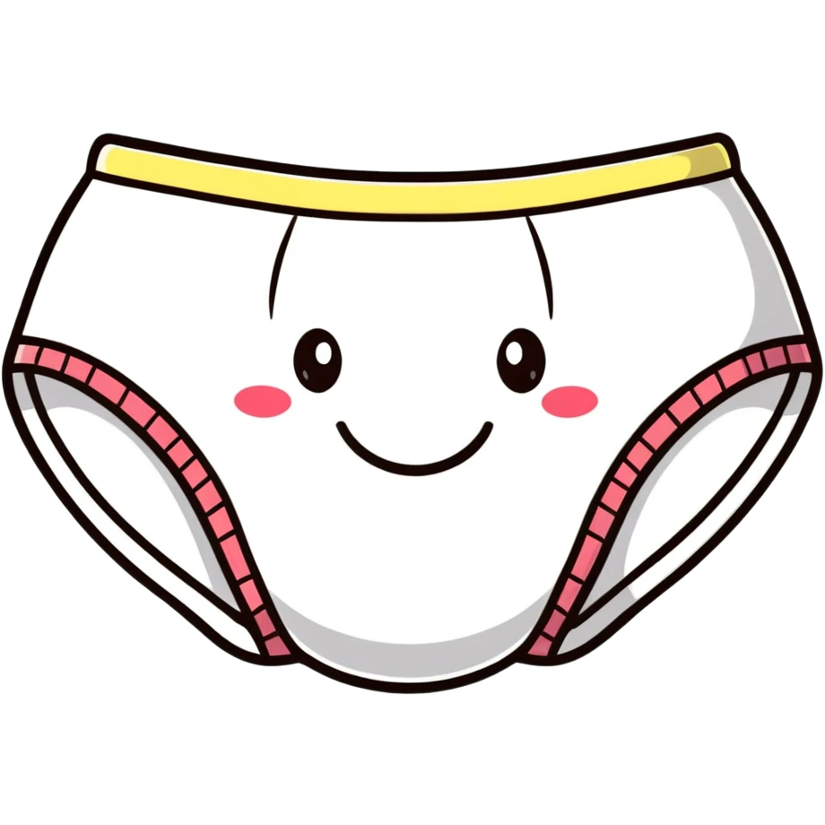cute cartoon underwear with happy face emoji