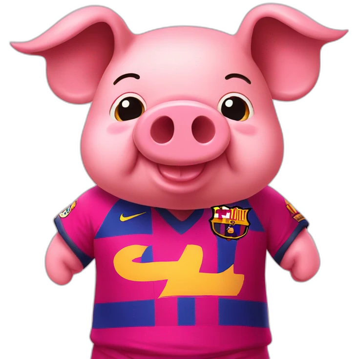 pig, barcelona jersey, fat emoji