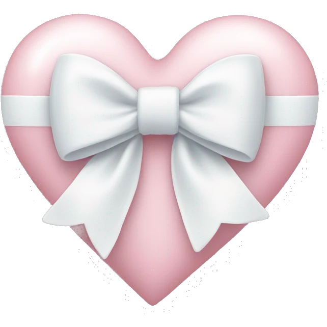 Pastel pink heart with white bow emoji
