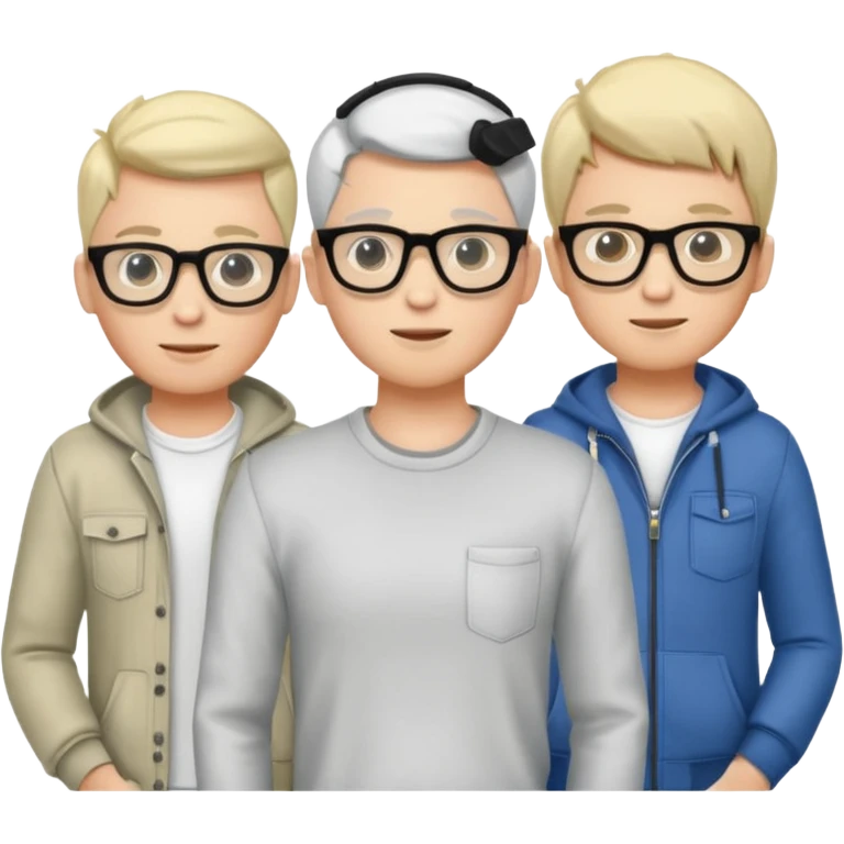 Group of 4 vibe coders, all male and white skinned  emoji
