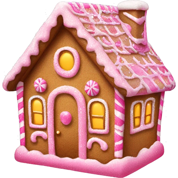 Pink sparkly gingerbread house  emoji