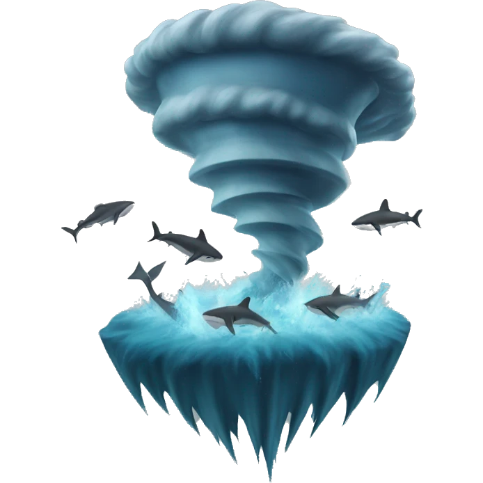 Tornado with sharks inside  emoji