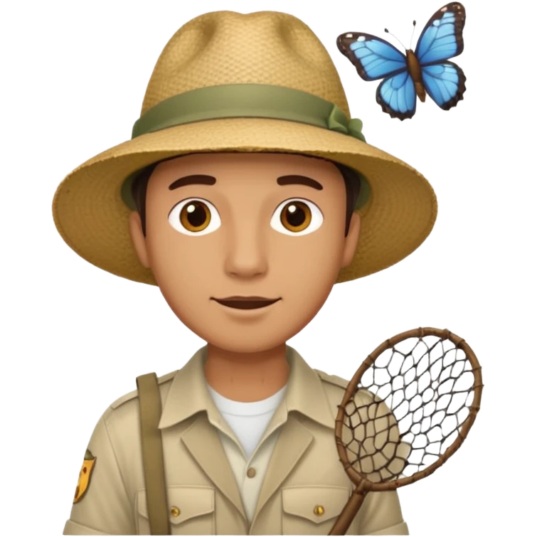 man holding butterfly net emoji