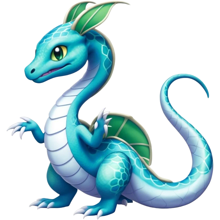 Seviper-Dragonair-Dratini-hybrid, full body, two legs, two hands emoji