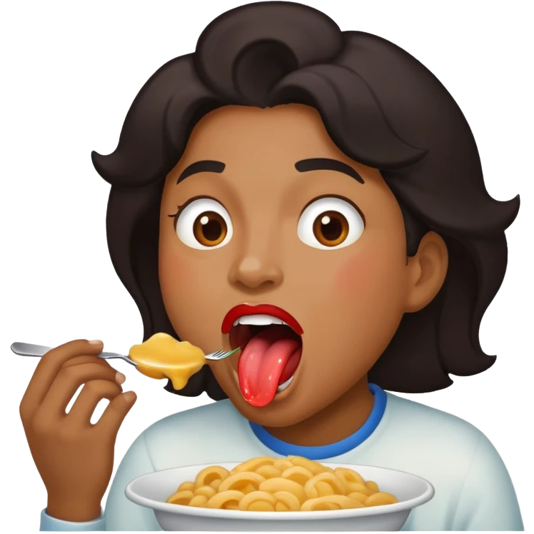 Human eating with passion emoji