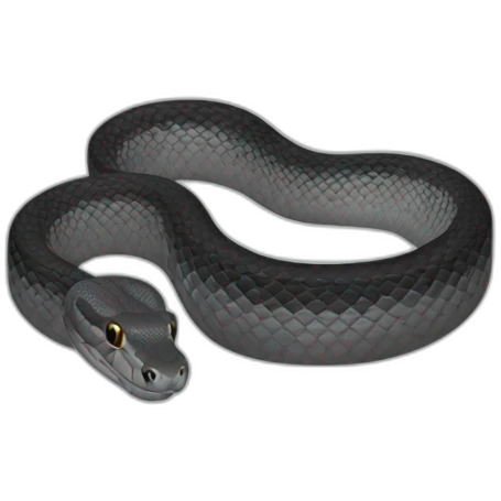 python snake black and grey emoji