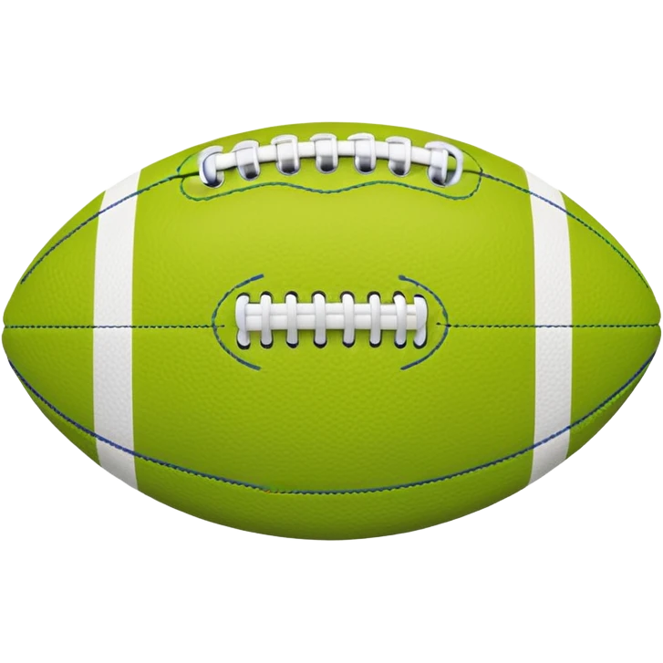 American football with lime green leather and navy-blue stitching emoji