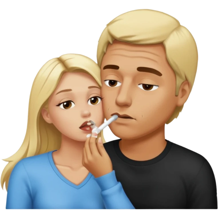 a guy doing cocaine off a blonde girl  emoji