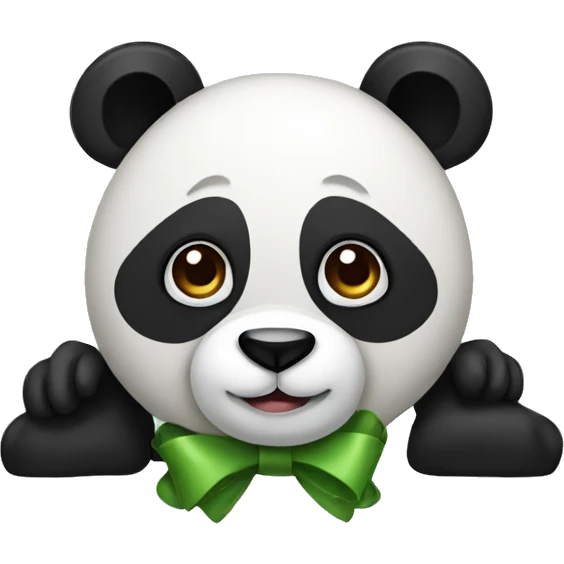 A panda wearing a bow  emoji