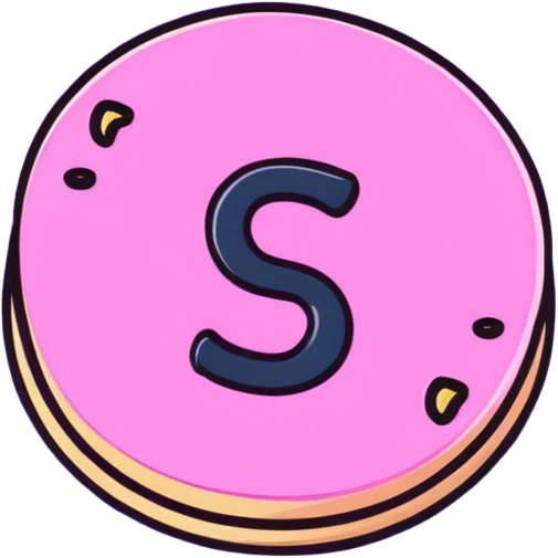 Pink alphabet cookies spelling SWICY emoji