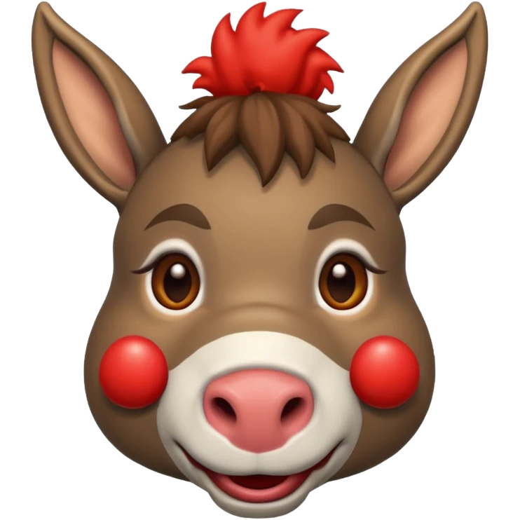 A donkey whis a red clown nose emoji