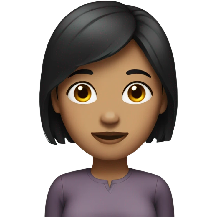 Woman with black hair standing emoji