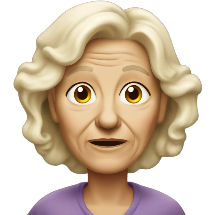 Really old worn out blonde woman  emoji