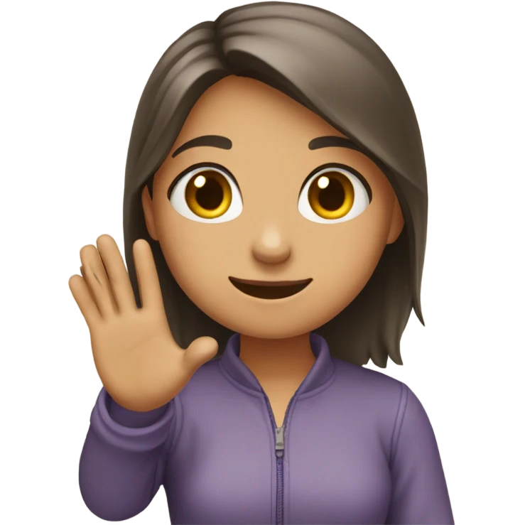 girl saying bye emoji