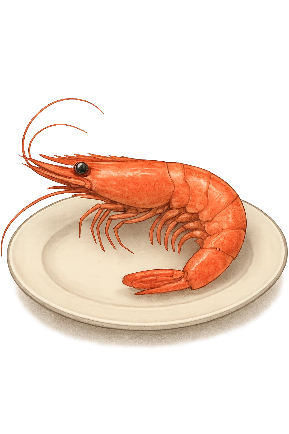 Gamberetti piccoli su un piatto emoji