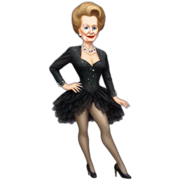 Margaret Thatcher as a burlesque Dancer dress emoji