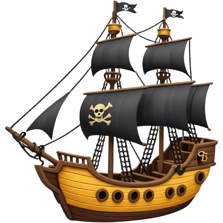 simple small Pirate Ship Ride emoji