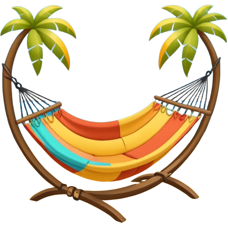 summer-themed emoji of a beach hammock emoji