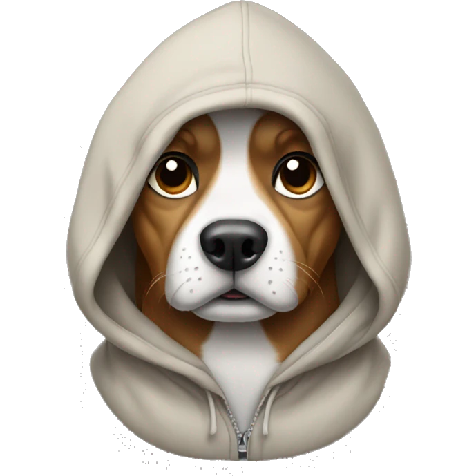 Dog wearing hoodie emoji