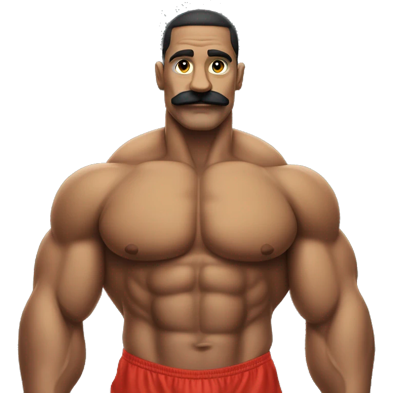 bodybuilder with the mustache emoji