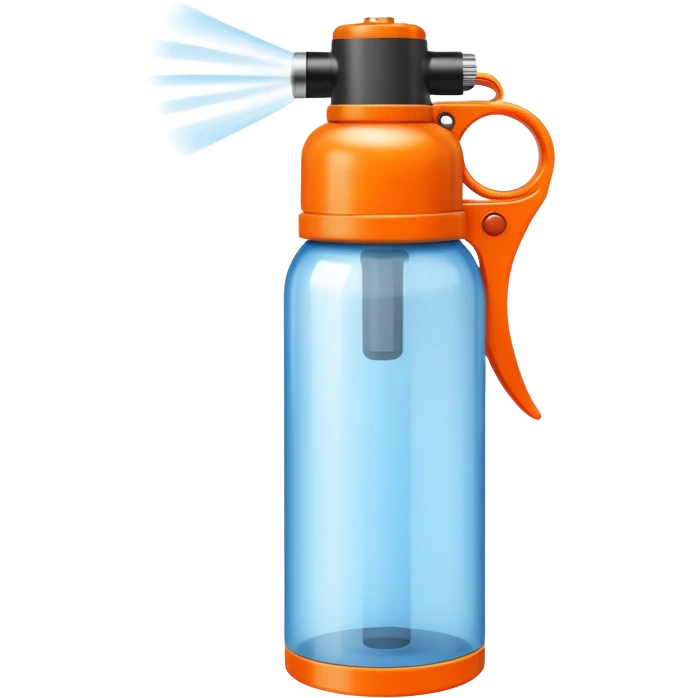 pepper spray bottle with visible spray emoji