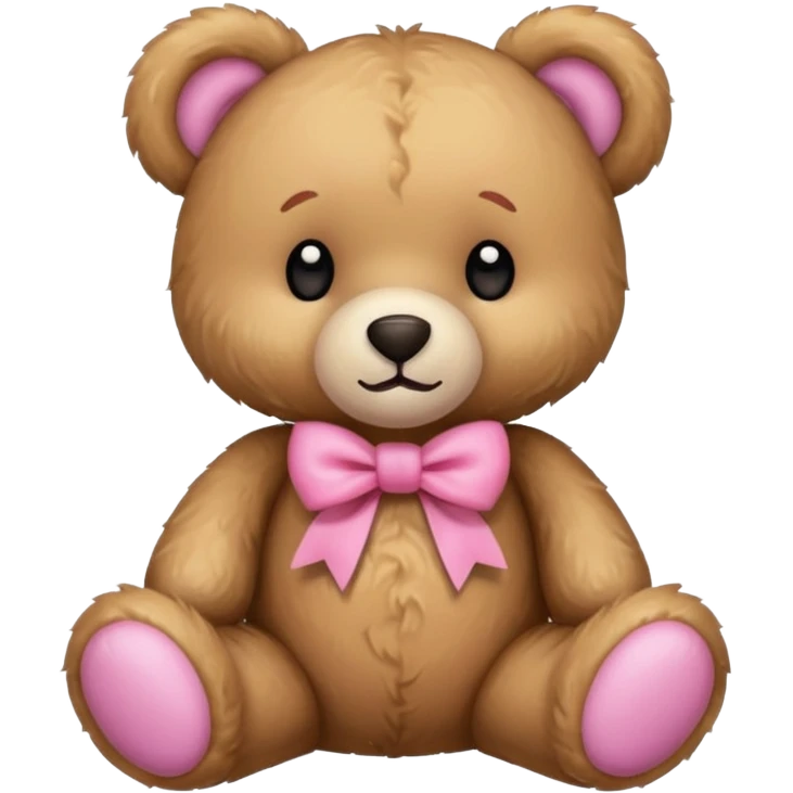 Cute teddy bear with a pink bow. emoji
