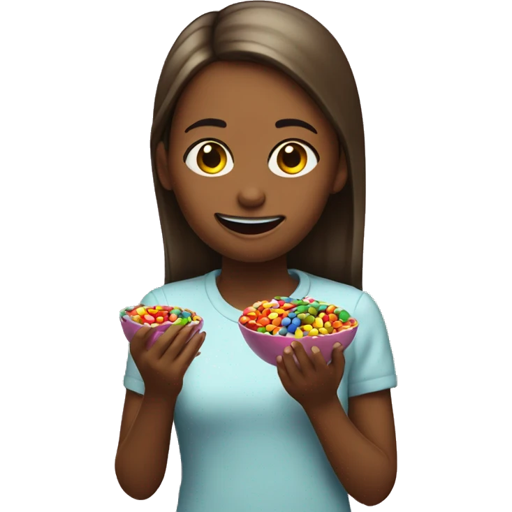Girl eating skittles  emoji