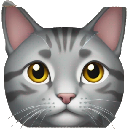 Grey tabby Cat in cardboard box emoji