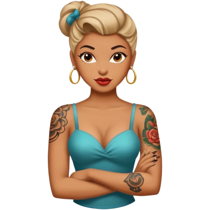 in arm pin-up tattoo all-over emoji