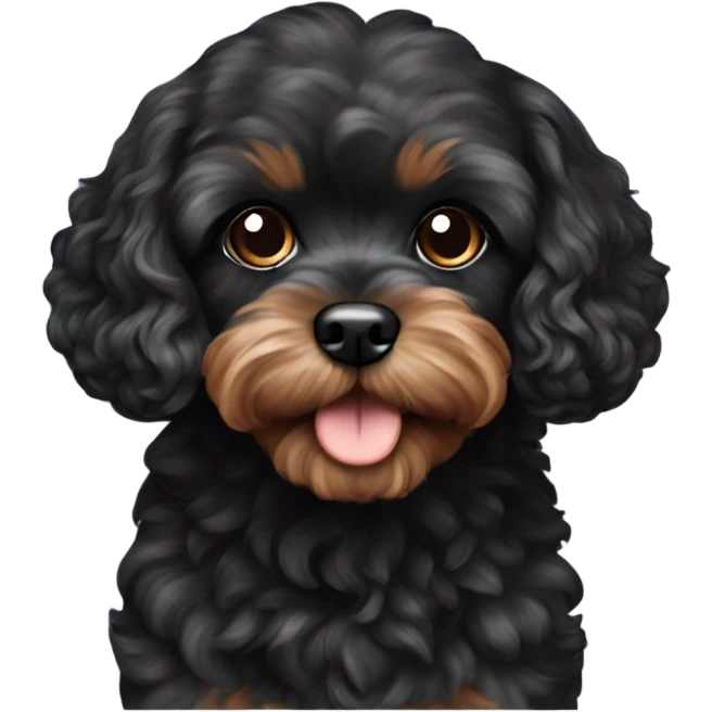 Black tiny cavapoo emoji