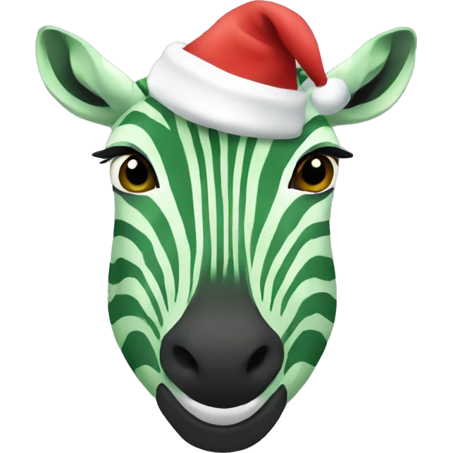 Green zebra with Santa hat  emoji
