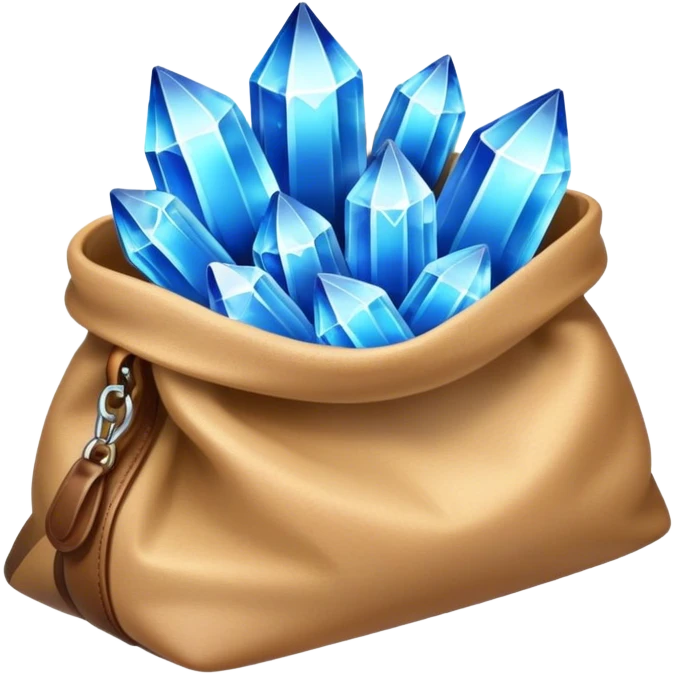 Blue crystals in a bag emoji