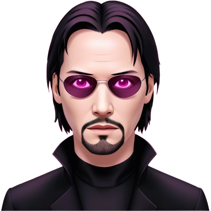 Keanu Reeves Neo Matrix pink emoji