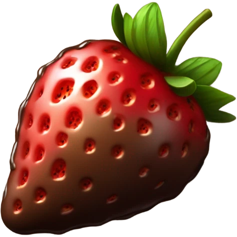 Strawberries with chocolate emoji