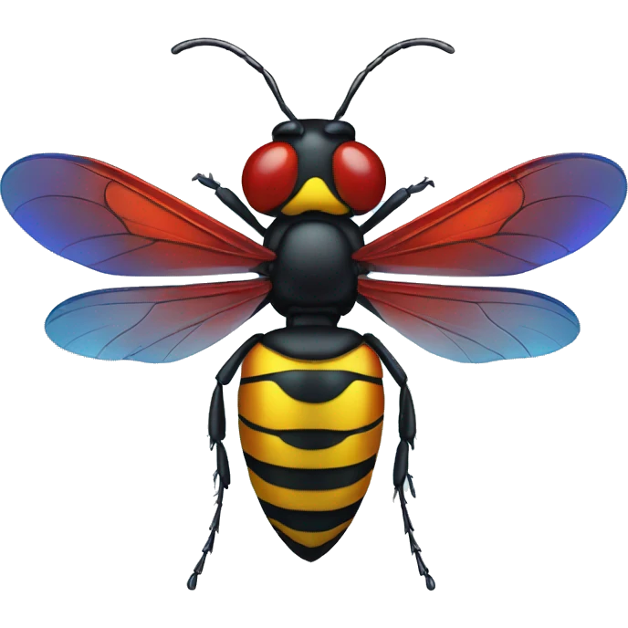 German black red yellow Wasp blue iridescent wings emoji