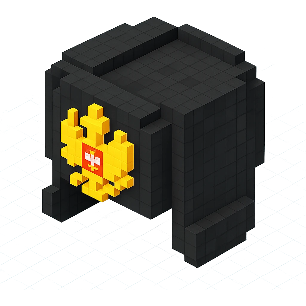 Russian fur ushanka hat in black with the Russian Federation emblem emoji