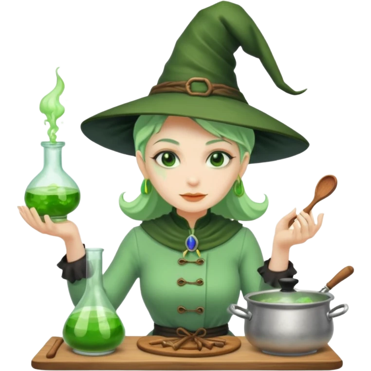 green witch cooking potion emoji