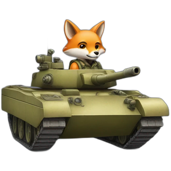 a fox who drive a tank emoji