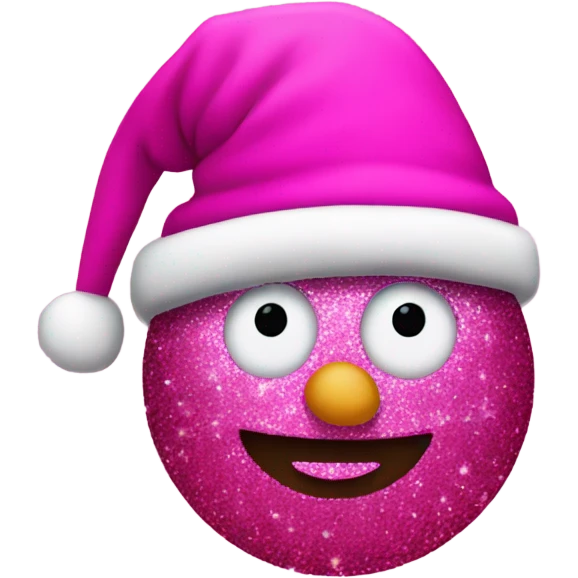 Hot pink snowman with glitter  emoji