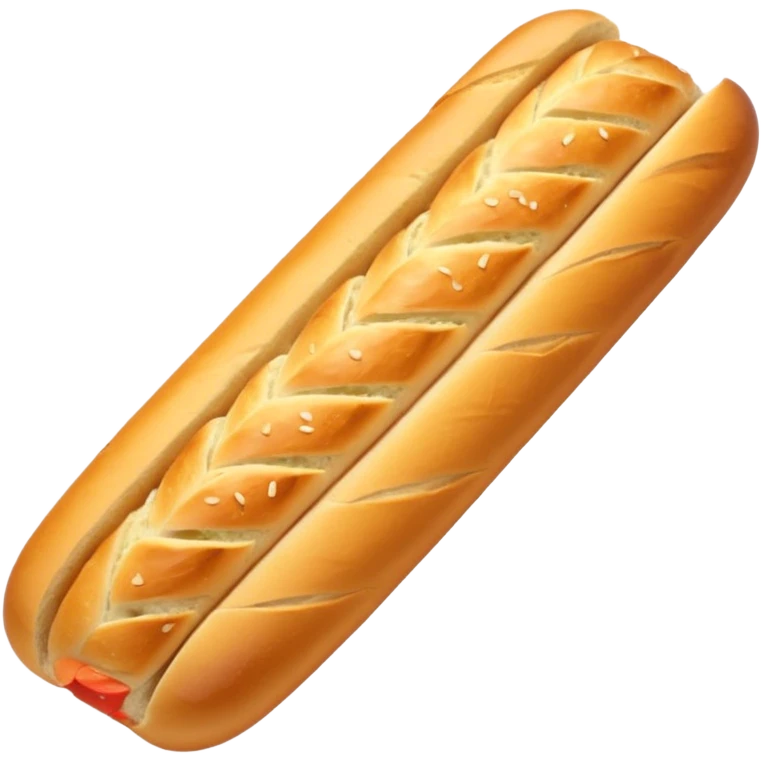 Garlic bread baguette with diagonal incisions emoji