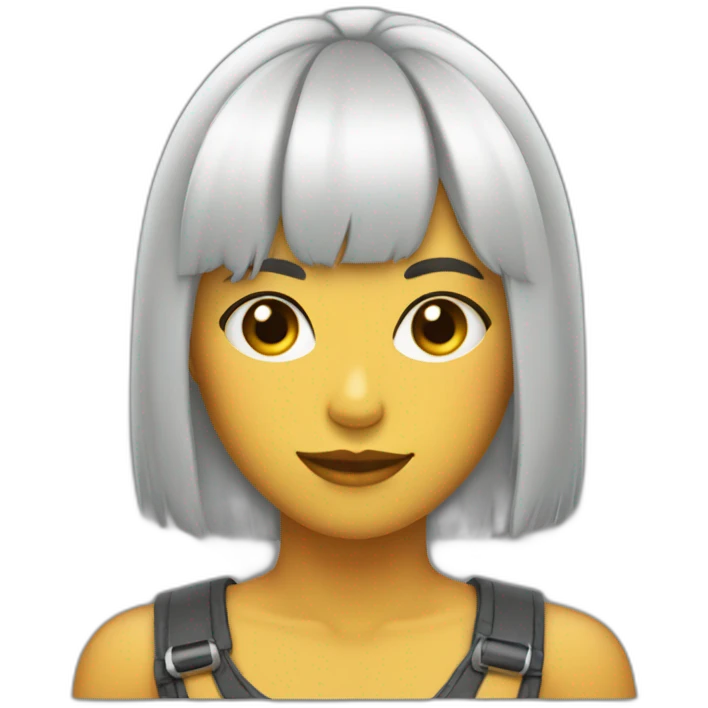 Chica con flequillo y pelo corto emoji