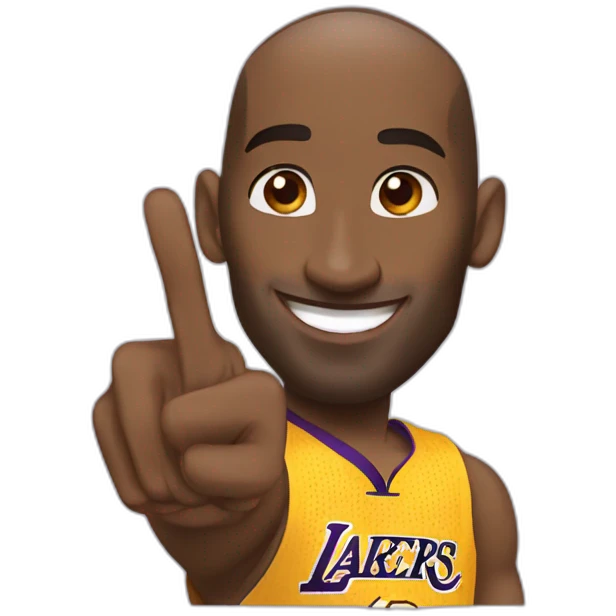 Kobe Bryant points index finger up emoji