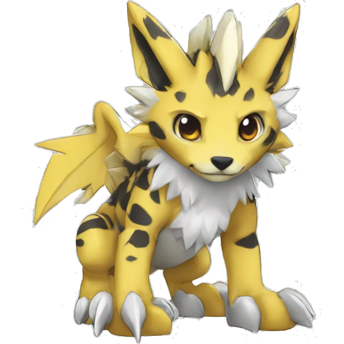cute cool edgy Digimon-Fakemon-animal with cool markings full body emoji