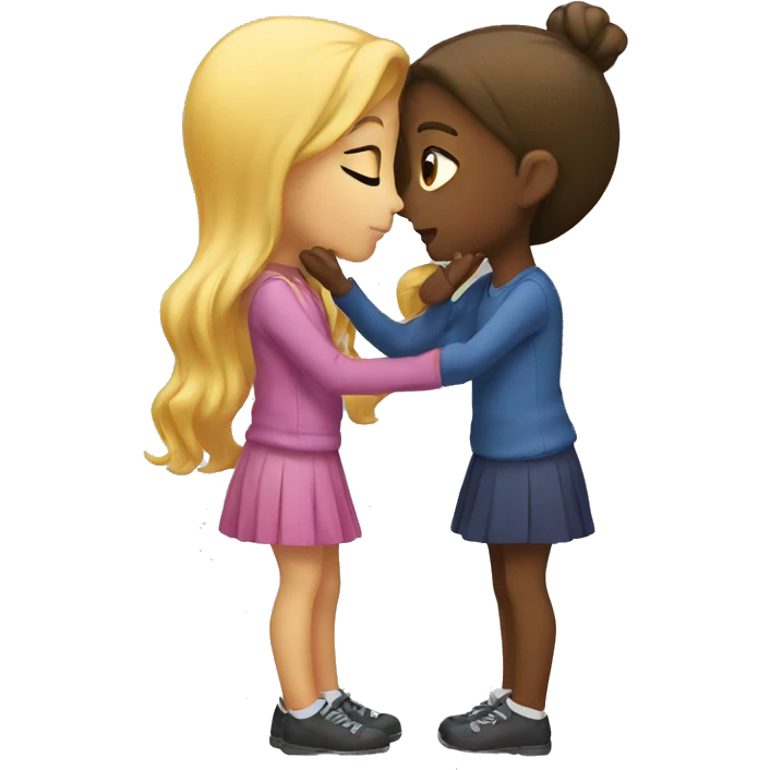 Two girls kissing emoji