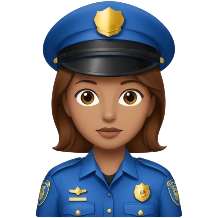 Brown hair female cop  emoji